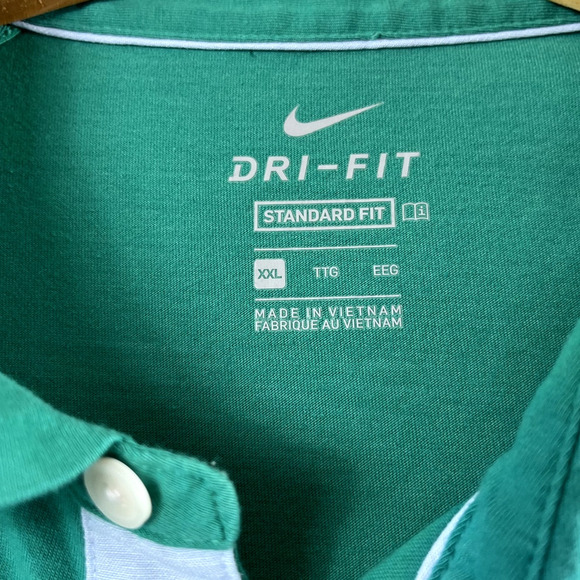 Men's Green Colorblock Nike Polo Shirt XXL - Picture 3 of 6